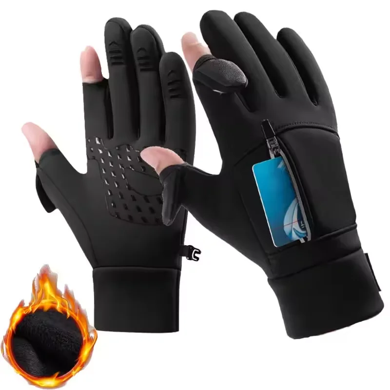 Winter Warm Touch Screen Gloves Outdoor Windproof Waterproof Cold-proof Gloves Men Driving Cycling Fishing Ski Thermal Gloves