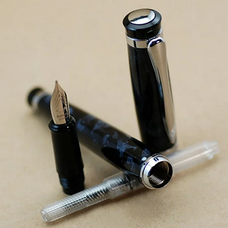Baoer 508 Executive Gray Magic Fog and Silver M Nib Business Office Metal Fountain Pen