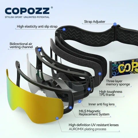 COPOZZ детские лыжные очки 2s