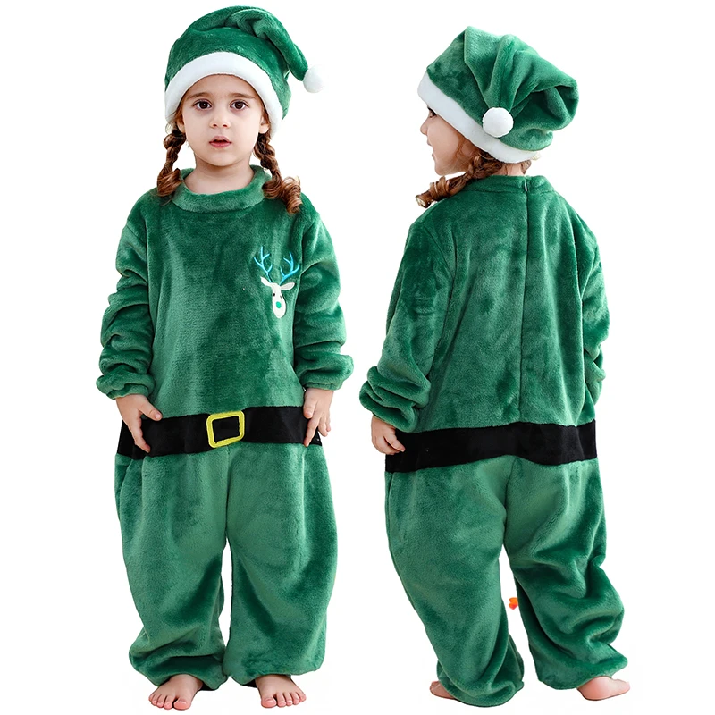 

MICHLEY Christmas Santa Claus Baby Rompers Flannel Cosplay Toddler Infant Overall Bodysuits Jumpsuit Costume For Girls Boys Kid