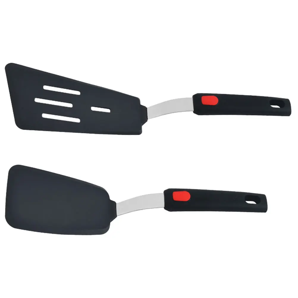 

2pcs Silicone Set Non Stick Cooking Utensils Kitchen Gadgets Heat Resistant Slotted Ergonomic Handle Food Turner Pancake