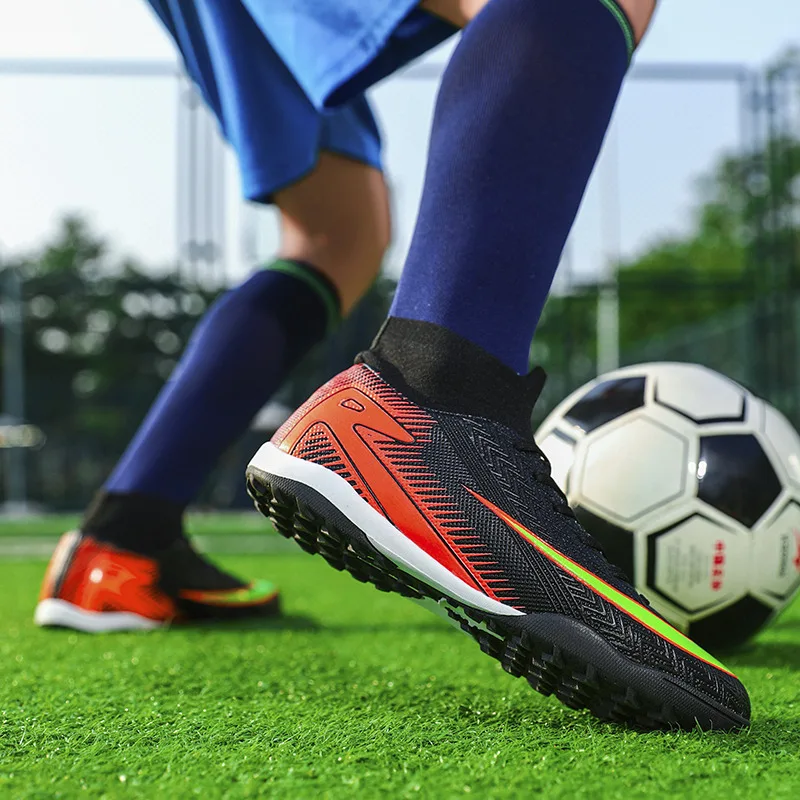 Botas de futebol masculinas tf/fg, chuteiras antiderrapantes e confortáveis, sapatos de futsal para treinamento ao ar livre, botas de futbol, imperdível