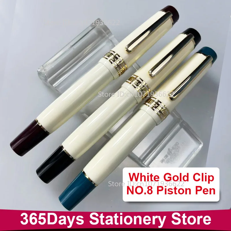 Three Color WingSung 630 Large Resin Piston Fountain Pen N0.8 Iraurita EF/F/M Nib Gold Clip Business Student Writing Gift Pen