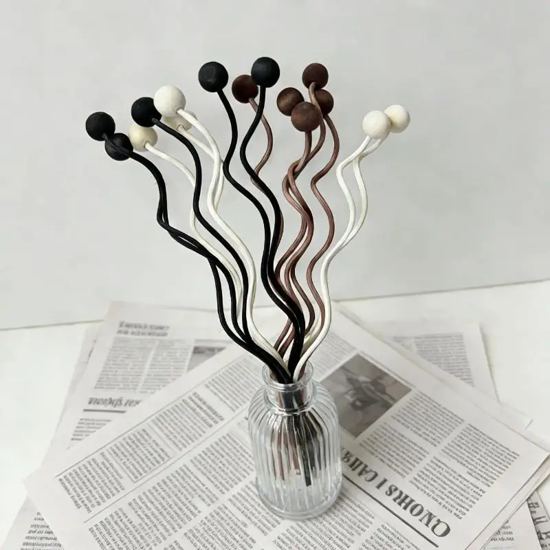 Picture 3: Wooden Bead Wave Shaped Rattan Reed Diffuser Sticks Replacement Refill Home Fragrance Aromatherapy Office Decor Gift