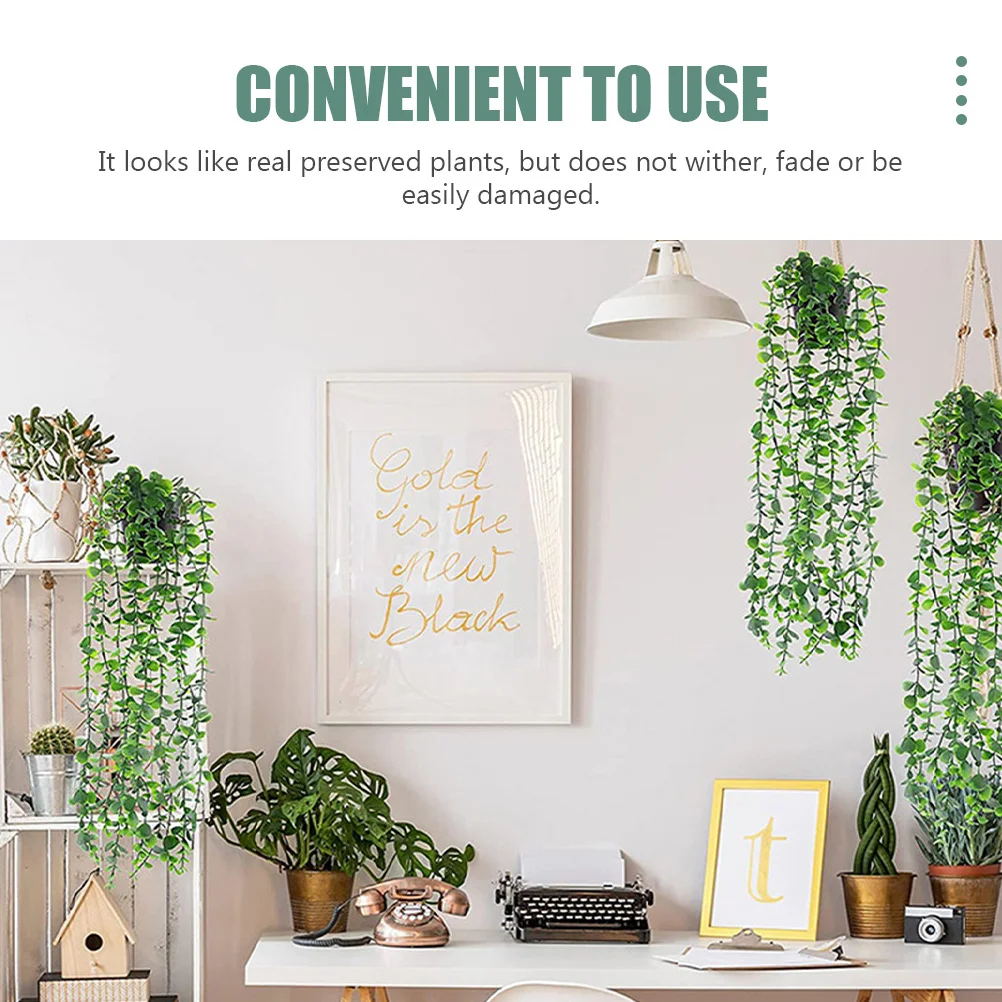 

2Pcs Wall-Mounted Artificial Plant Vine Pendants Lifelike Rattan Hanging Decorations Realistic Fake Plants for Indoor Outdoor