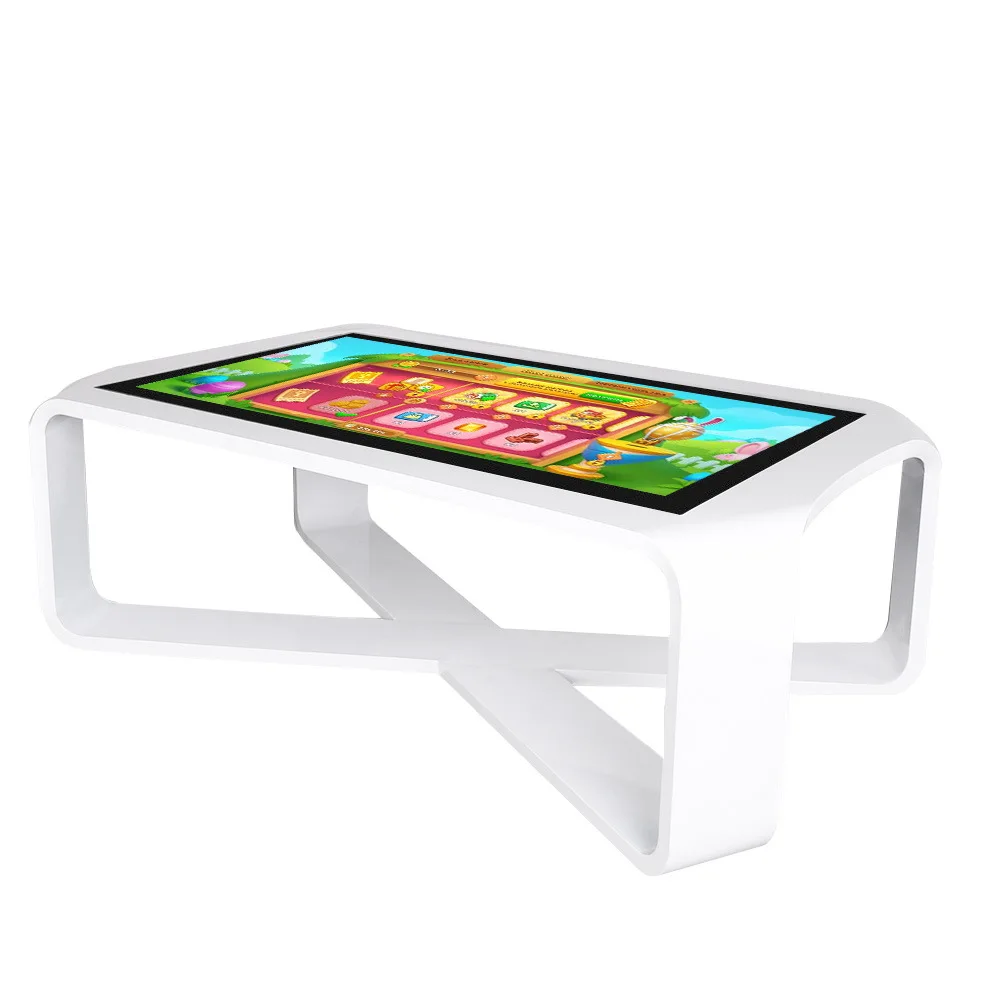 Factory Hot Sale 43 Inch Smart Coffee Capacitive Multi Touch Screen Table Window 10/Android Rotating Table Display