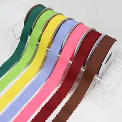 30mm Double Sided Wavy Lace Edge Grosgrain Ribbon For DIY Handmade Bowknot Gift Packing Christmas Wedding Decoration