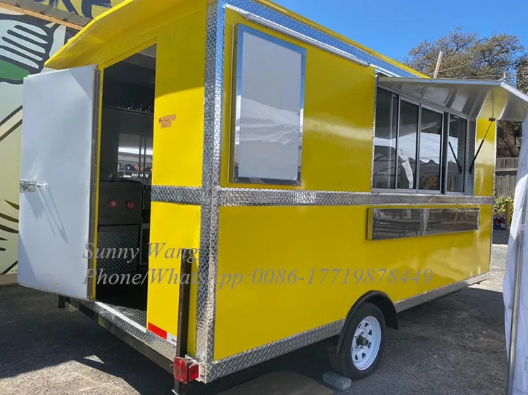 Mobile Hotdog Food Trucks Mobile Ice Cream Food Truck Trailer Crepe Food Cart in vendita con Logo Painting