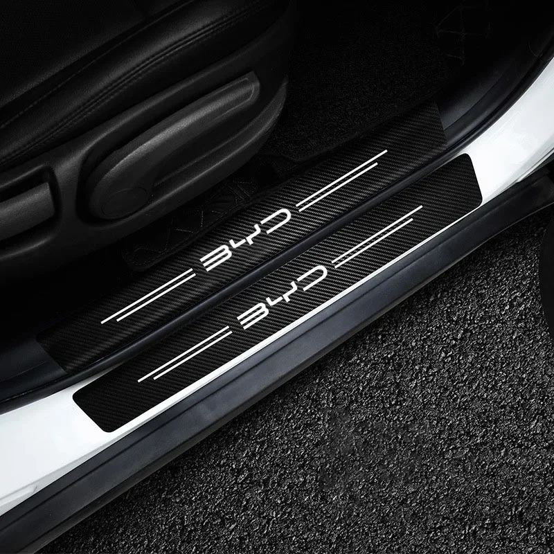 Carbon Fiber Door Sill Protector For BYD Seal Dolphin Song Plus Yuan Plus Atto 3 Seagull Anti-Scratch Sticker