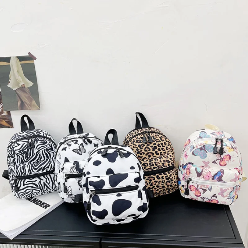 Trend 2023 Nylon Female Bag Animal Printing Mini Women Backpacks Small Feminina Backpack School Bags for Teen Girls Knapsack