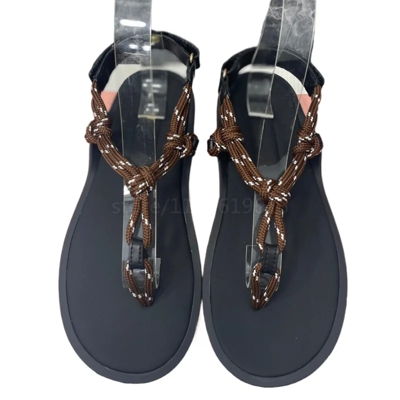 Sandalias de plataforma para mujer, chanclas cómodas de estilo Guita, diseño de tacón plano, ideal para la playa, M609016, novedad de verano, 24ss