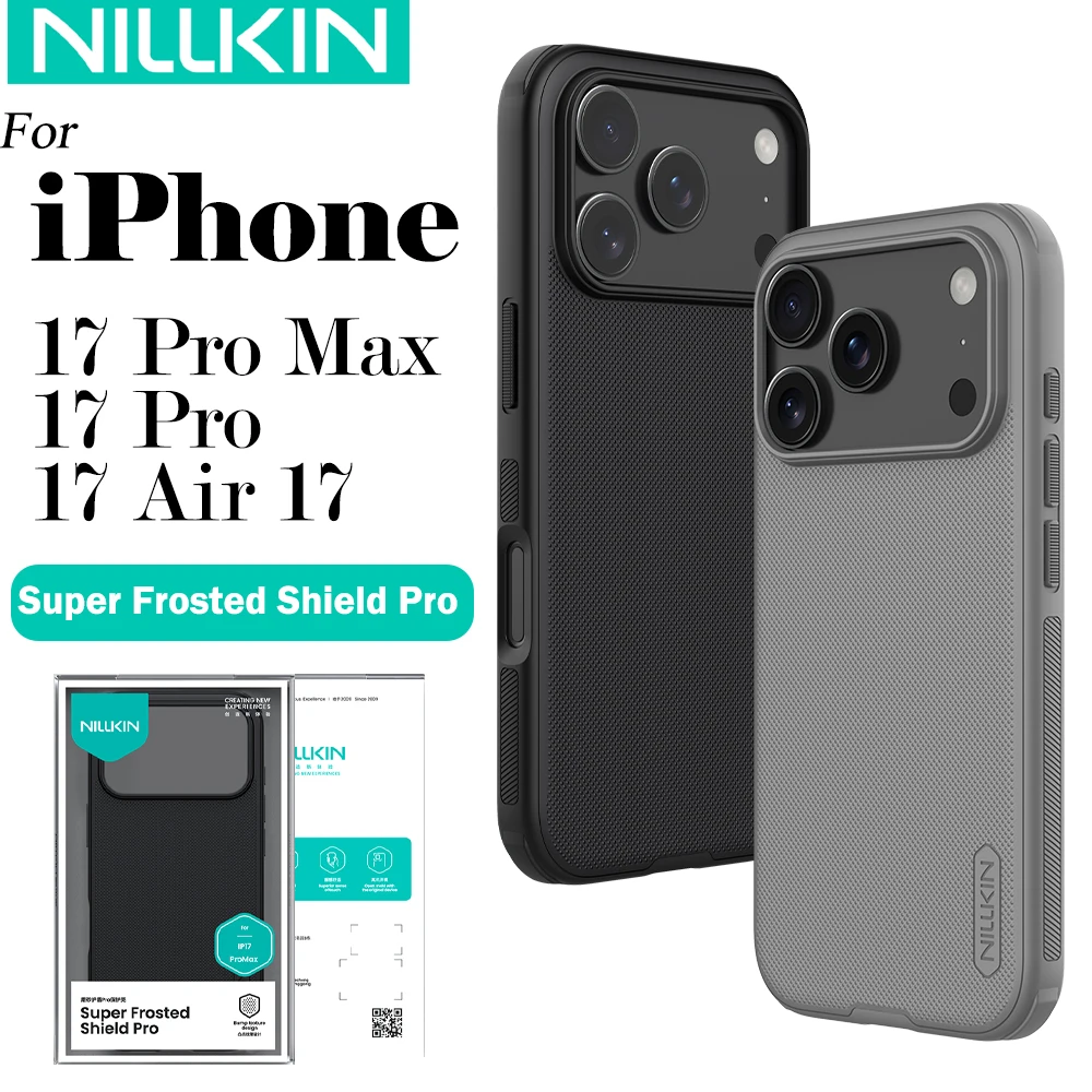 Nillkin لهاتف iPhone 17 Pro Max 17 Air 17Pro Frosted Shield Pro حافظة PC + وسائد هوائية من البولي يوريثان غطاء هاتف مضاد للصدمات ومضاد للخدش