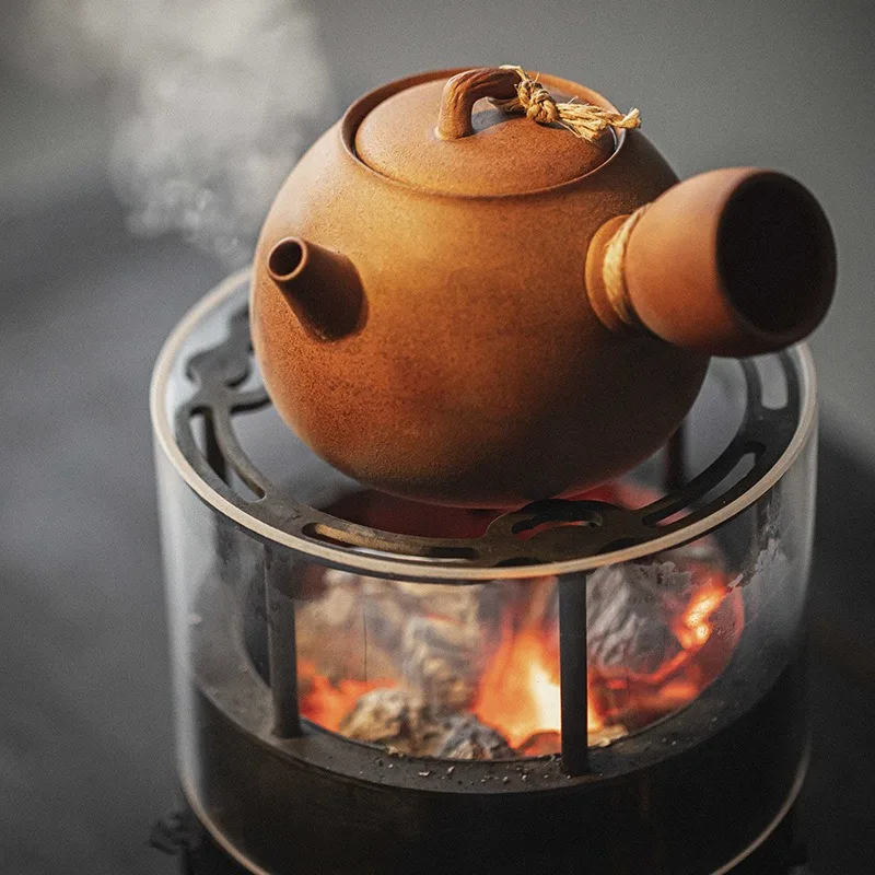 Household Charcoal Fire Tea Stove Teapot Set Traditional Woodburning Tea Maker for Outdoor Camping And Home Use