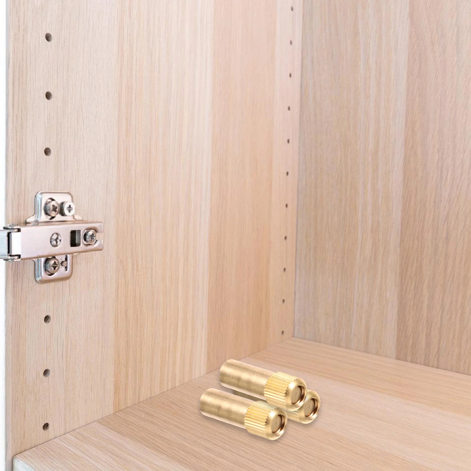 

4Pcs Brass Shelf Pegs Pure Copper Shelf Supports for Cabinets Closets Bookshelves Wooden Shelving Easy Install Sturdy Storage