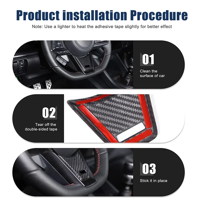 

For Subaru WRX 2022+ Car Steering Wheel Chin Decorative Cover Real Carbon Fiber Interior Accessories 1 Pcs
