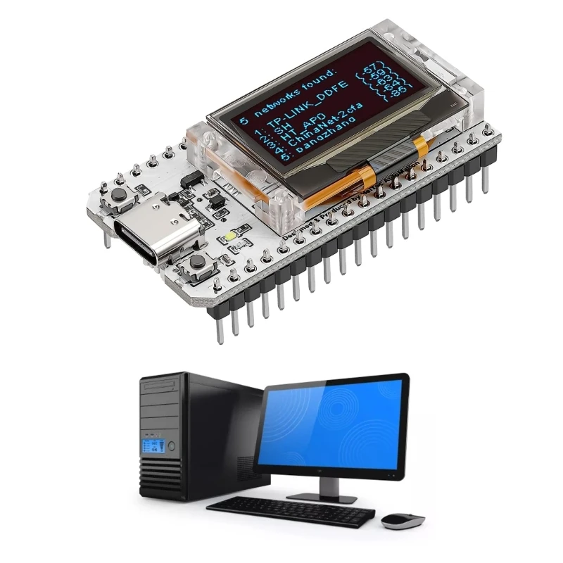 Placa desarrollo ESP32 WIFI Dual-Core 240MHz CP2102 0,96 pulgadas OLED