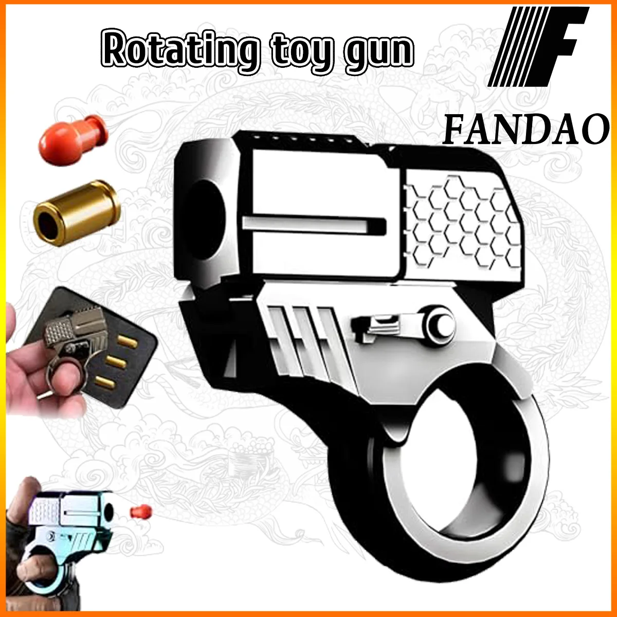 Alloy Ring Spinning Toy Launcher Decompression EDC Launcher Model One-Click Eject Entertainment Black Technology for Adult To