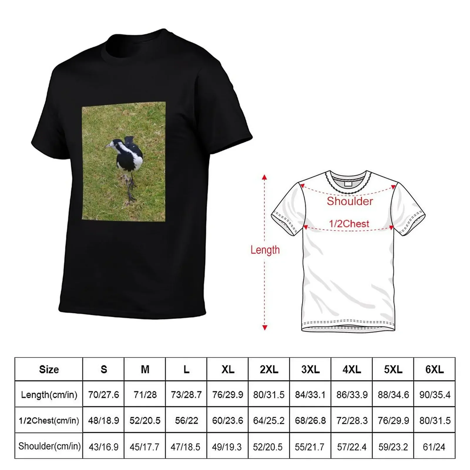 Magpie-lark (Grallina cyanoleuca) T-Shirt anime t shirts cute clothes customizeds cute tops Men's t-shirts