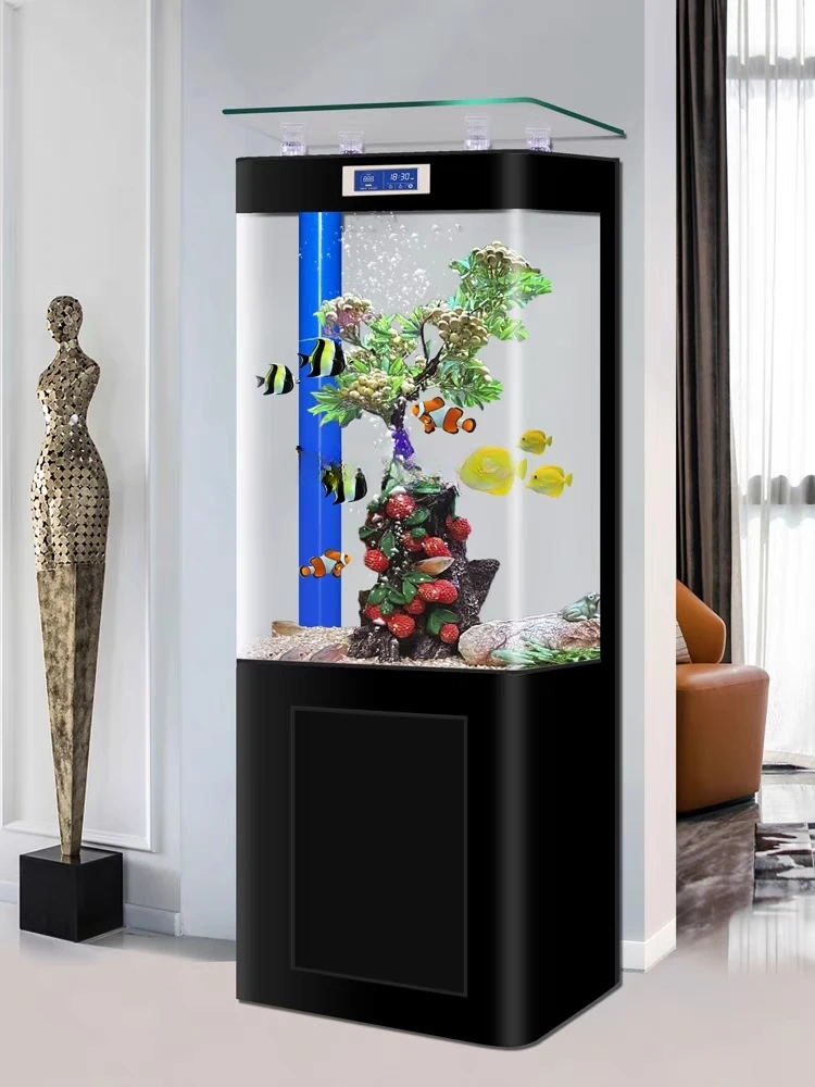 New Fish Tank Living Room Bottom Filter Small Square VAT Integrated Ecological Change Water Aquarium