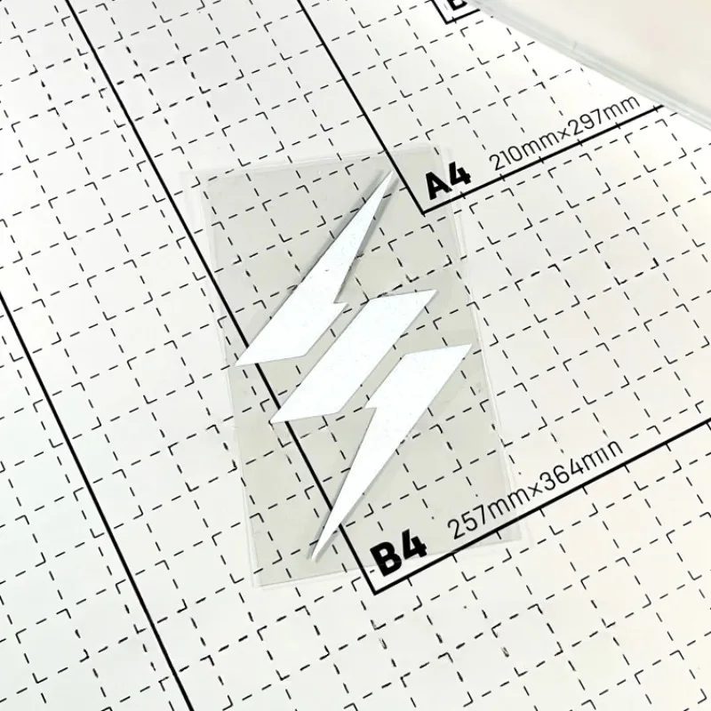 White 3-Piece Lightning Pattern Sticker Waterproof Vinyl Decals for Car Motorcycle Decor