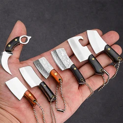 Outdoor Mini Kitchen Knife Keychain Unboxing Portable Wine Bottle Opening Small Blade Paper Cutting EDC Fixed Blade Knife