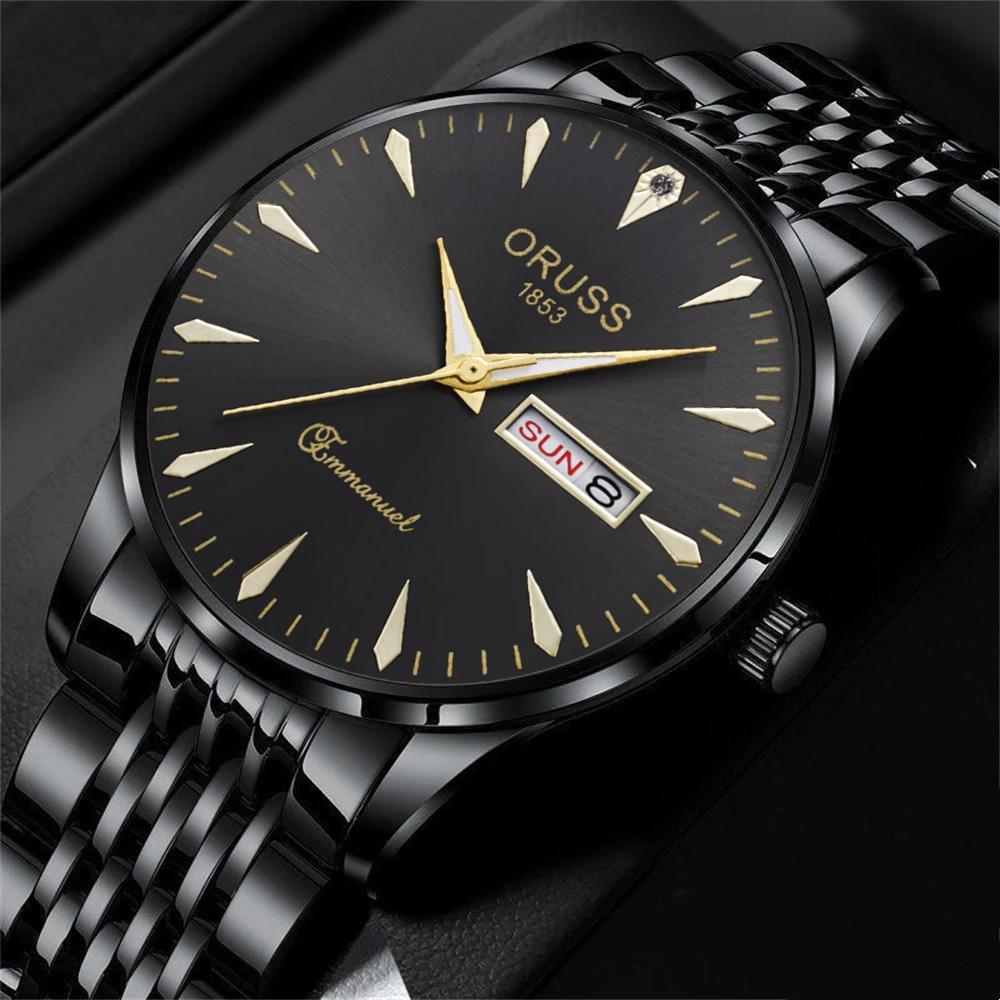 Fashion high-end men\'s watch personality trend all match gentleman atmosphere durable steel belt business sports leisure youth s