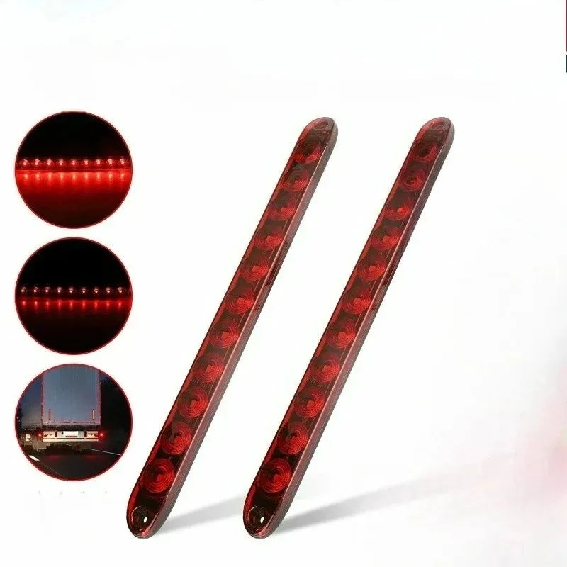 

1PC with Brake Stop Park High/Low Brightness Marker Bar 2025 New for Waterproof 16-Inch 11-LED 12V Red Truck Tail Trailer Light