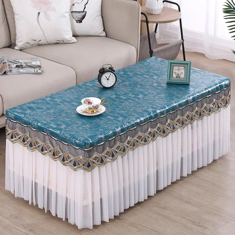 No Wash Coffee Table Cover Waterproof Oil Proof and Dustproof Tea Table covers Cloth Simple Rectangular PU Tablecloth