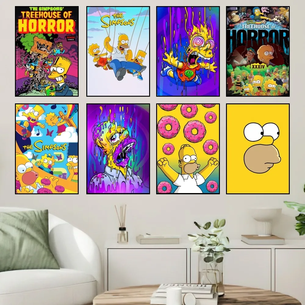 Cartoon The S-Simpsons Cute Poster Small Prints Wall Painting Bedroom Living Room Wall Sticker Office