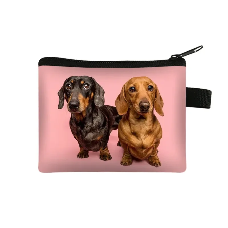 Cute Dog Print Coin Purse Women Wallets For Travel Casual Pure Color Animal Mini Handbag ID Credit Card Money Holder Bags Gift