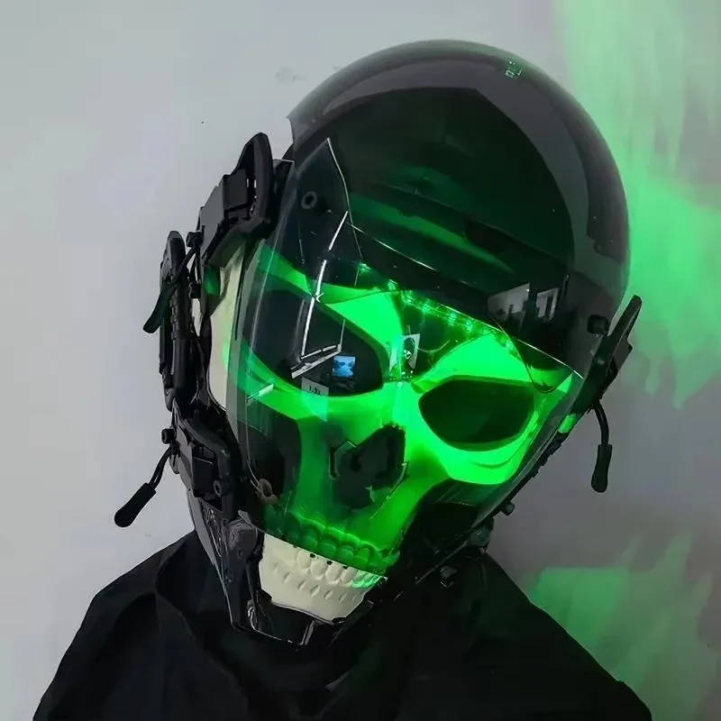 Cyber Punk Mask Halloween Skeleton Mask Ghost Head Skull Mech Soldier Helmet Cosplay Costumes Carnival Party Bar Coser Props