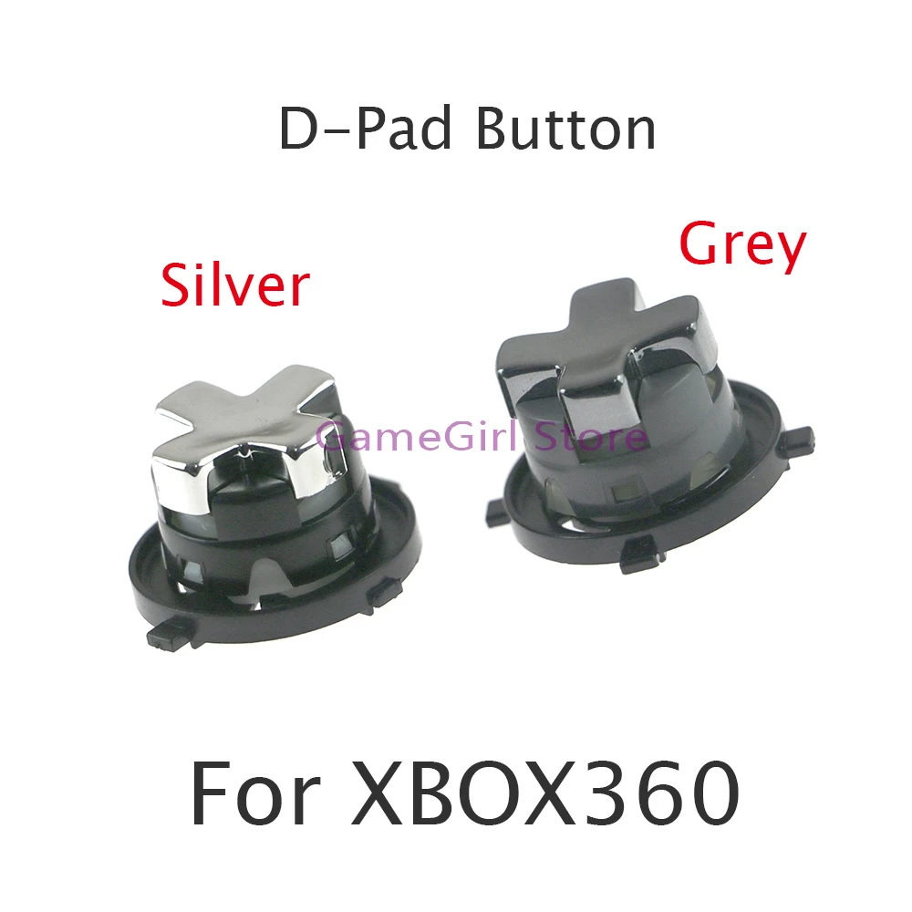 1Pc Voor Xbox360 Draadloze Controller Chroom Zilver Grijs Met Zwarte Basis Transformerende Roterende Dpad D-Pad Kruisknop