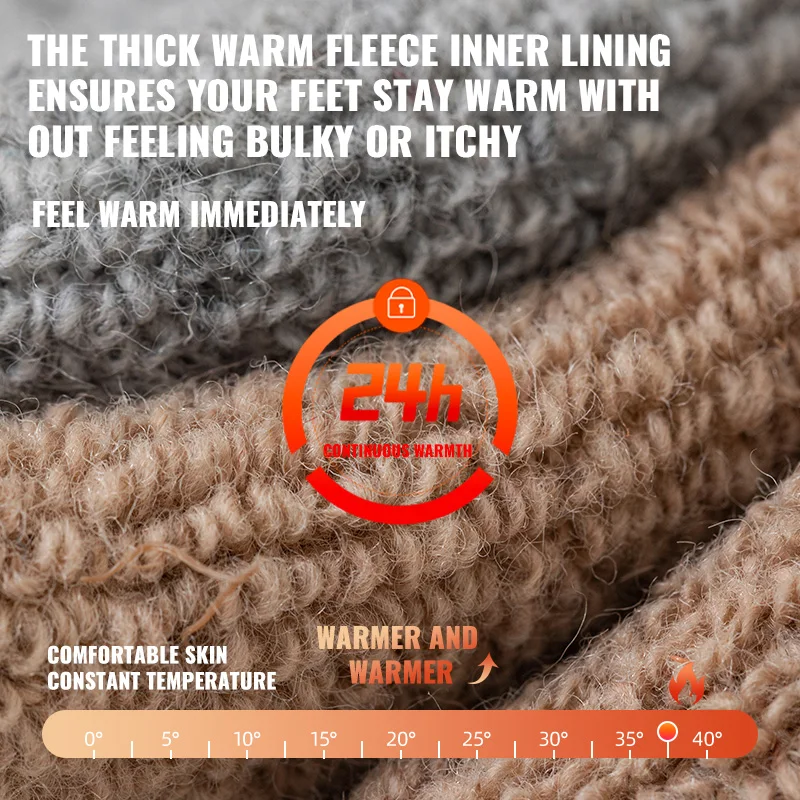 Kaos Kaki Wol Merino MiiOW Tebal Termal Musim Dingin Empuk Hangat Tahan Dingin Kasmir Crew Sock Pria Kaos Kaki Salju Hangat