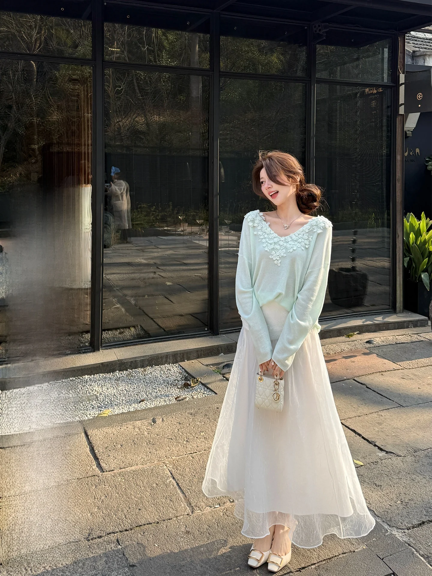 

Белая кружевная юбка Ele от Nai Quali, весна-лето, с высокой талией, А-силуэт, для повседневной носки, из полиэфирного волокна, стандартный крой