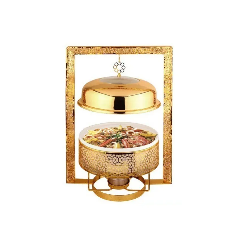 

Round Lace Insulation Meal Heating Furnace Stainless Steel Hanging Cover Alcohol Pot Buffet Furnace Hotel Restaurant