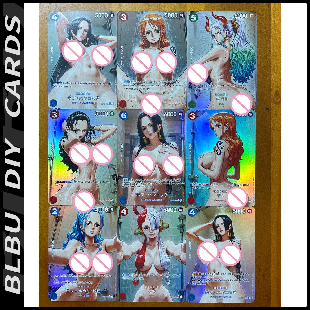 

BLBU ACG OPCG Card One Piece Collectible Card BoaHancock Sexy shower3 Anime Card Nami Nico Robin all nude Card OP DIY Cards