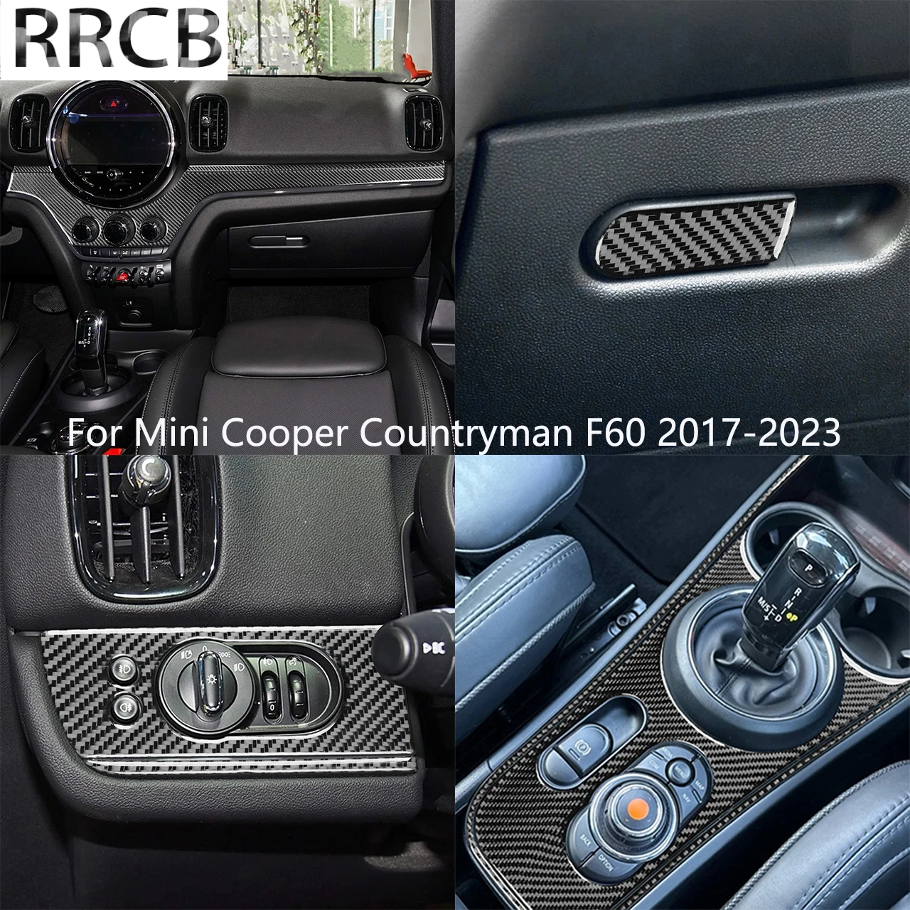 

For Mini Cooper Countryman F60 2017-2023 Interior Accessories Gear Shift Dashboard Outlet Window Lift Kit Carbon Fiber Stickers