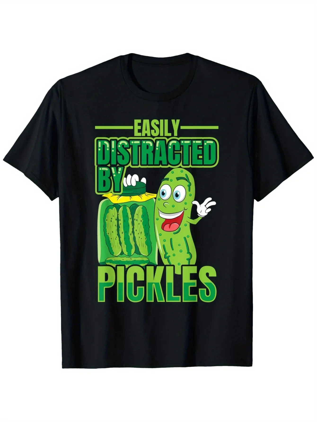 Humorous Graphic Tee for Men -  Crew Neck Casual Summer Shirt Featuring a Fun Pickle Design, Comfortable Stretch Fit,  (Available in Sizes ), Everyday Comfort with a Playful Touch, Breathable Material, Adorable T-Shirts