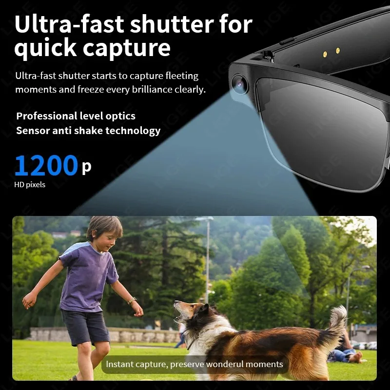 Hiwego New AI 4k Camera Smart Sunglasses Bluetooth Voice Call Music Smart Video Sound Record Translation Anti-Blue Light Glasses image 3