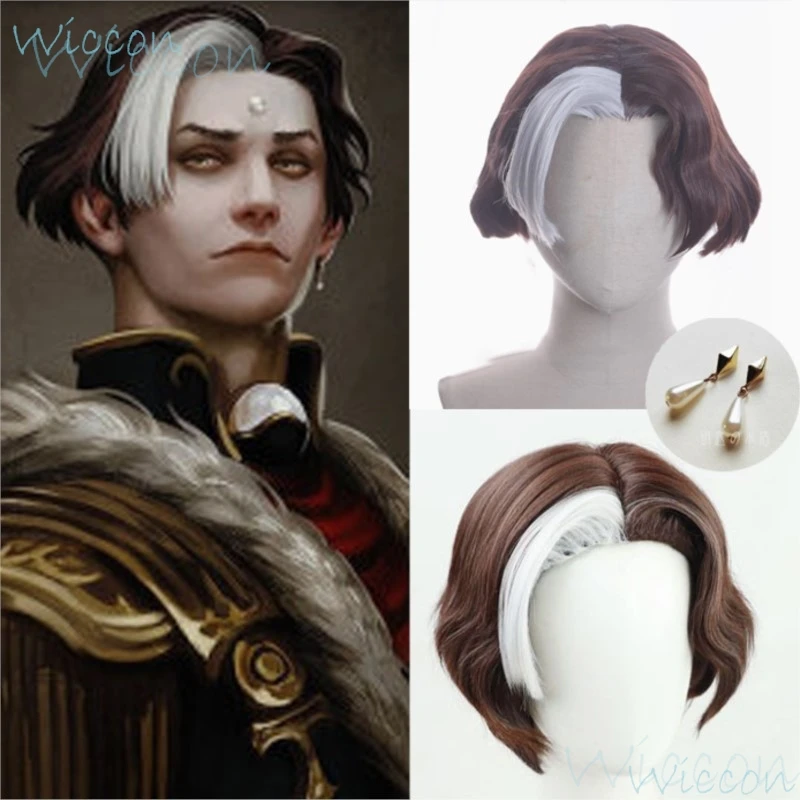 FFXIV Emet-Selch Hades Cosplay Props Game Final Fantasy XIV Roleplay 2 styles Wig Short Brown hair FF14 Cos Halloween Party Men