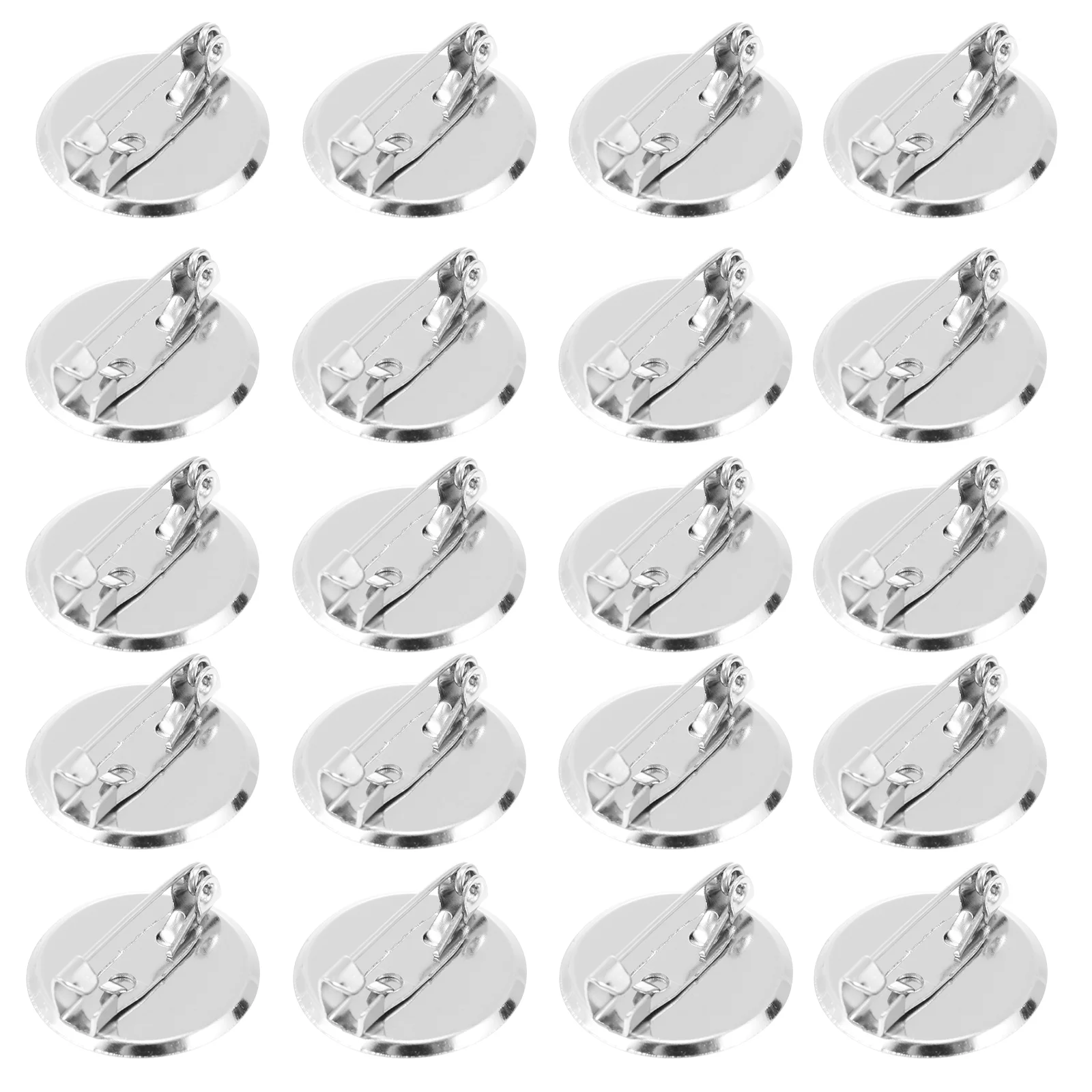 50 Pcs Badge Pin Man Child Brooch Silver Making Accessories Metal Practical Tray Base