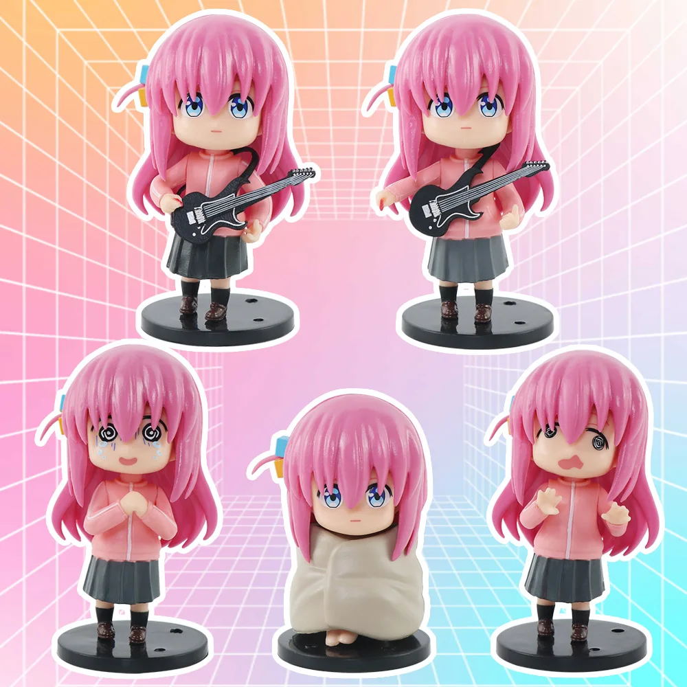 5pcs/set BOCCHI THE ROCK! Gotoh Hitori Cute Anime Action Figure Toys 8-10CM