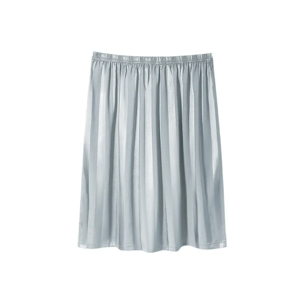 Crotch Less Men's Sleeping Skirt Pants Sleep Artifact No Underwear Ice Silk Pajama Pants Cool Side Split Male Bathrobe Boy