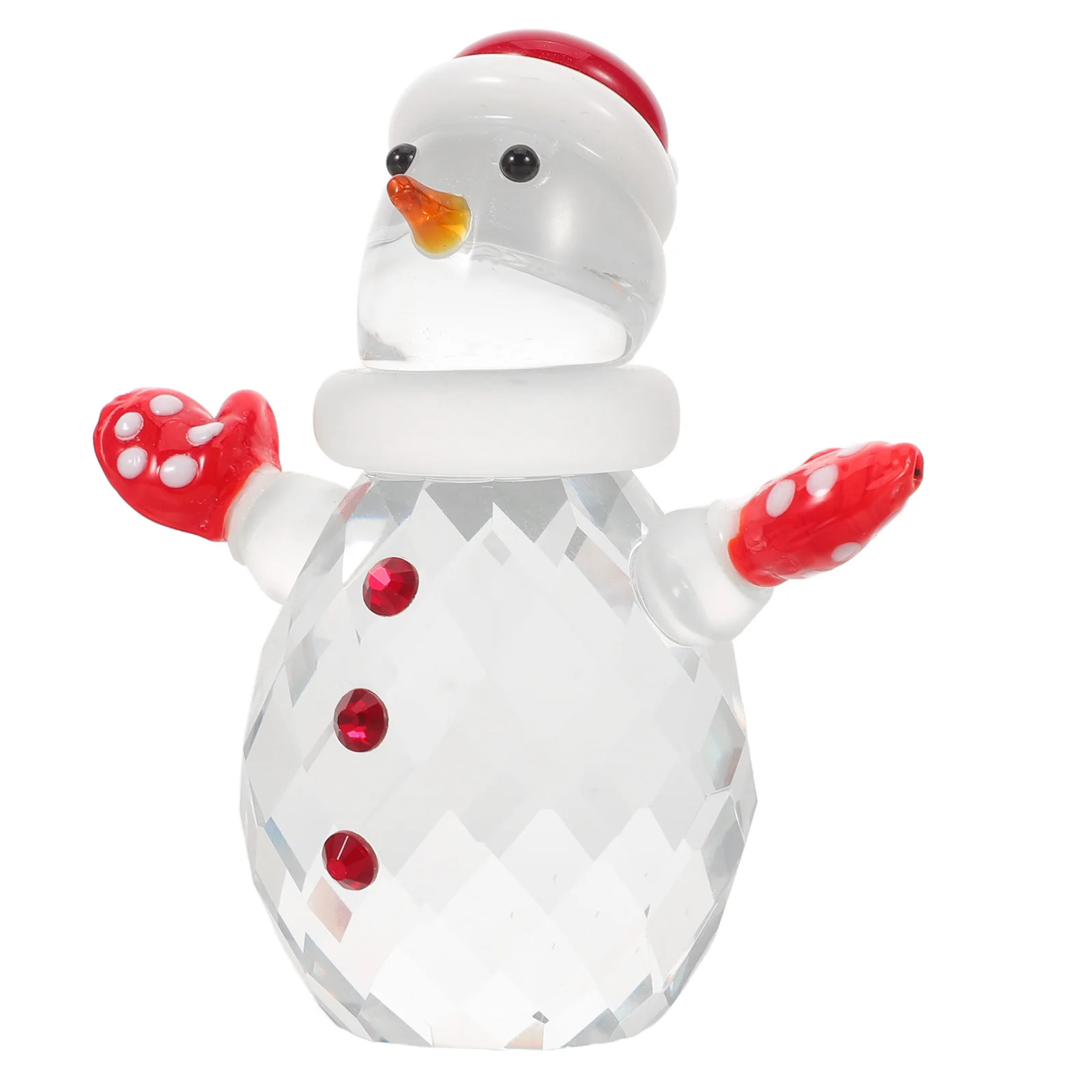 

Luxury Crystal Snowman Ornament: Premium Mini Christmas Decoration for Tabletop Mantel Fireplace Festive Indoor Ambiance