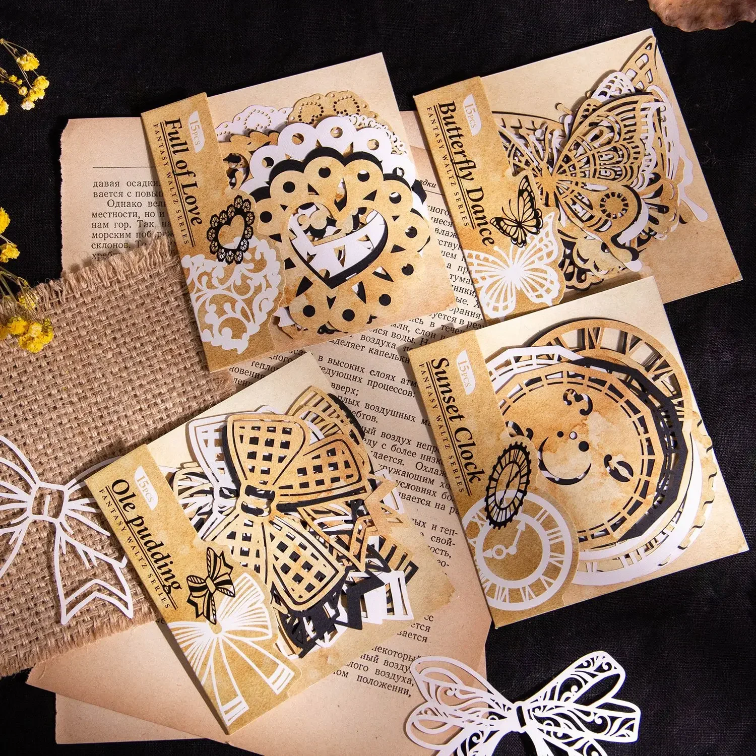 

Journamm 15pcs/pack Cutout Lace Paper Butterfly Art Collage Junk Journal DIY Scrapbooking Decor Materials Craft Stationery Paper