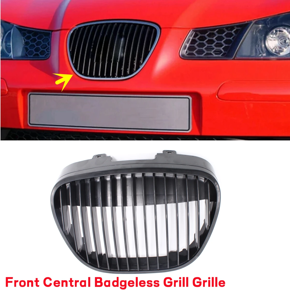 Honeycomb Front Grill Bumper Mesh Grill Upper Grill For Seat Ibiza Typ 6L Cordoba 2002-2009 Sport Racing Grills 6L0853651D