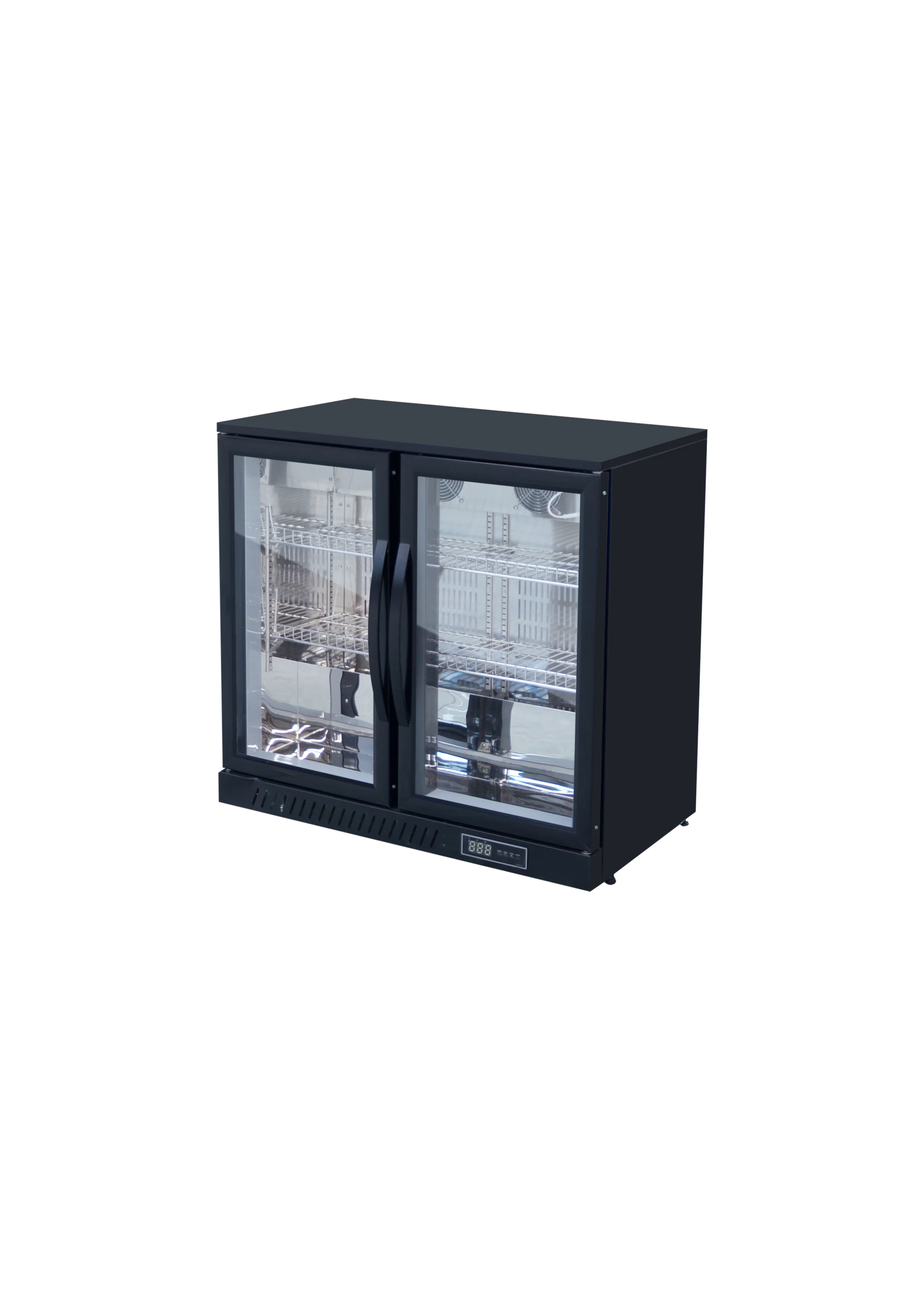 Hotel Mini Bar Compressor Cooling 4-Door Glass Door Beverage Cooler With Adjustable Shelves For Supermarket Use 2-8