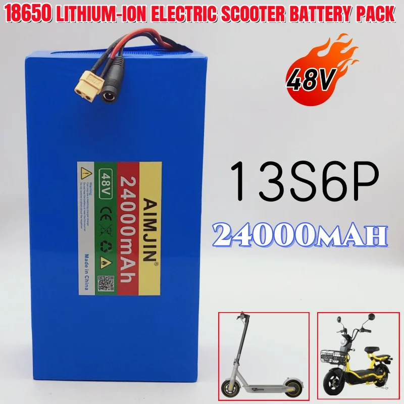 النقل الجوي 48 فولت 24Ah 2000 واط 13S6P 18650 بطارية أيون الليثيوم حزمة لبطارية سكوتر كهربائي 54.6 فولت مع BMS