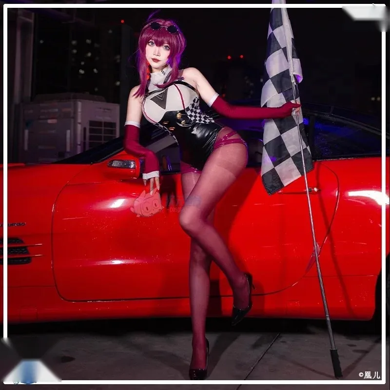 2025 New Kafka Racing Car Model Uniforms Game Honkai Star Rail Cosplay Costumes Women Sexy Bodysuit Gloves Glasses Suit Hallowee