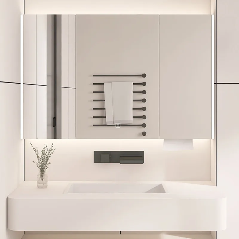 

Mirror Organizer Bathroom Cabinet Storage Wall Toilet Medicine Disinfecting Cupboard Partitions Luxury Gabinete Room Furniture